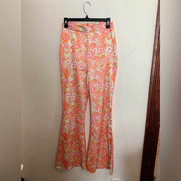 Princess Polly Maddie Set Floral Orange Silky Bra Top Flares high waist festival - Picture 7 of 16